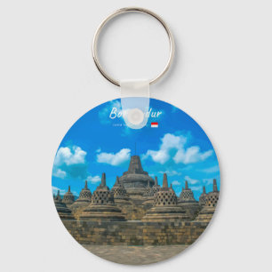 Borobudur, Indonesia - Ancient Buddhist Temple Keychain