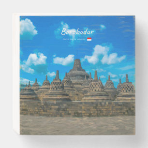 Borobudur, Indonesia - Ancient Buddhist Temple Wooden Box Sign