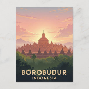 Borobudur Indonesia unesco world heritage travel Postcard