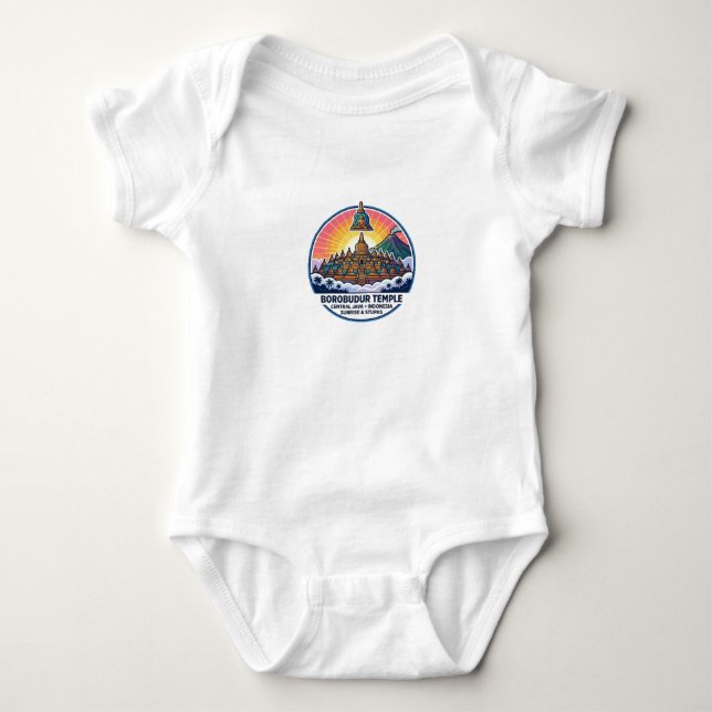BOROBUDUR TEMPLE, CENTRAL JAVA BABY BODYSUIT (Front)
