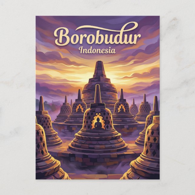 Borobudur Temple Indonesia Postcard (Front)