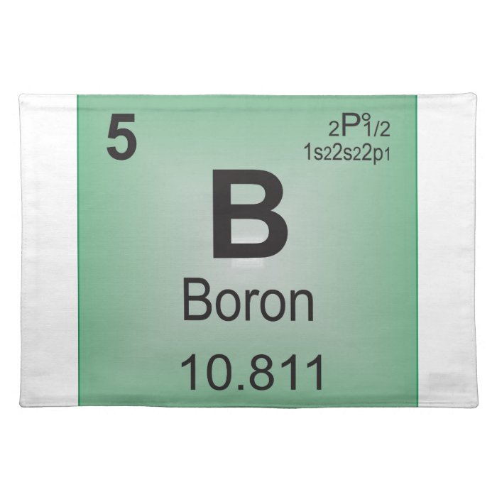 Boron Individual Element of the Periodic Table Place Mat