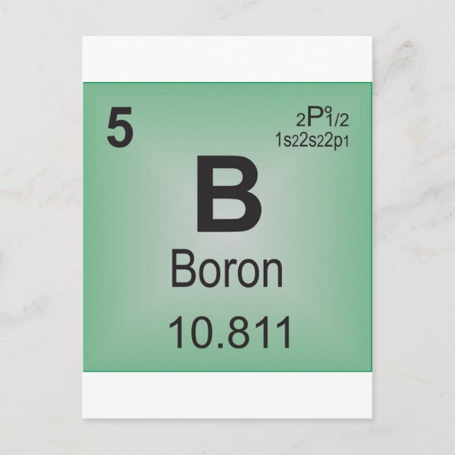 Boron Individual Element of the Periodic Table Postcard (Front)