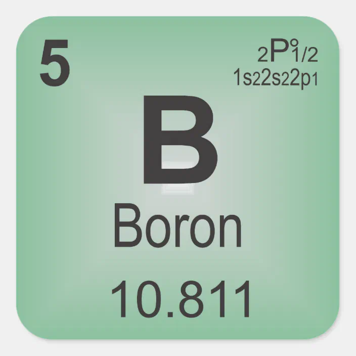 Boron Individual Element Of The Periodic Table Square Sticker Zazzle Com