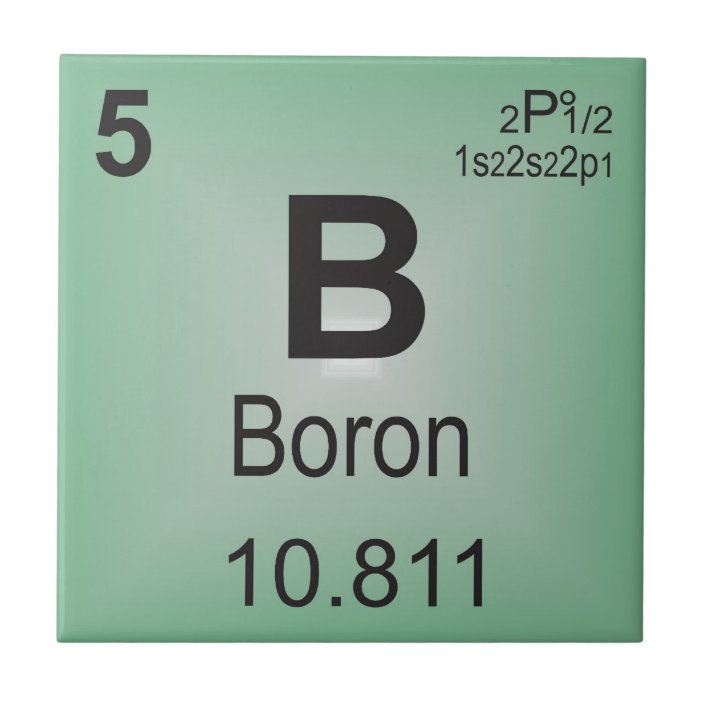 Boron Individual Element of the Periodic Table Tile | Zazzle