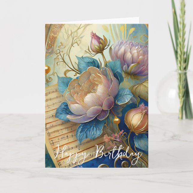 Boroque flowers birthday card (Front)