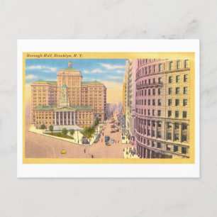 Borough Hall in Brooklyn, New York, Vintage Travel Postcard