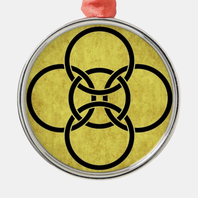 Borromean Cross Rings Metal Ornament (Front)