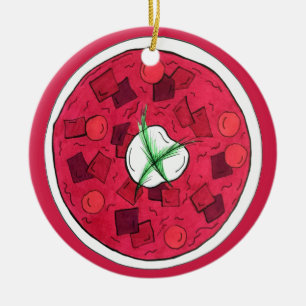 Borscht Eastern European Red Beet Beetroot Soup Ceramic Ornament