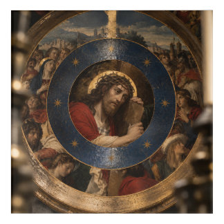 Borta-Yarrow Concentric Circle Religious Collage 6 Acrylic Print