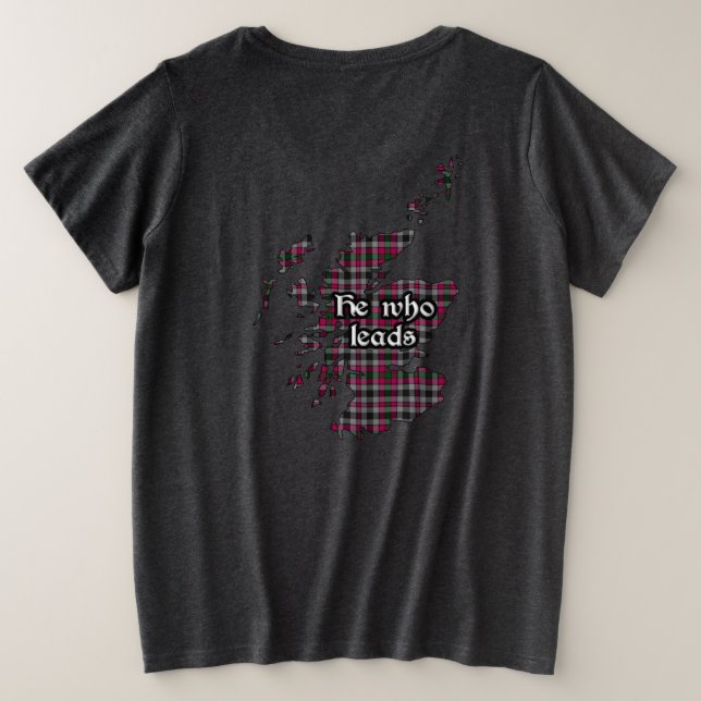 Borthwick Clan Badge and Tartan Women's Plus Size T-Shirt (Design Back)