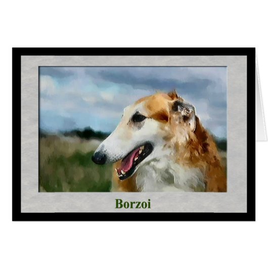 Borzoi Art Gifts Cards (Front Horizontal)