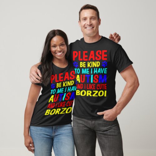 Borzoi Autism Awareness Gift T_Shirt