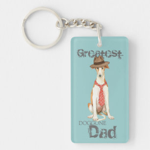 Borzoi Dad Keychain