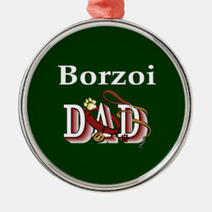 Borzoi Dad Metal Ornament