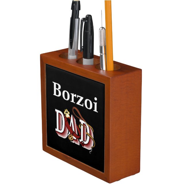 Borzoi Dad Pencil Holder (In Situ)