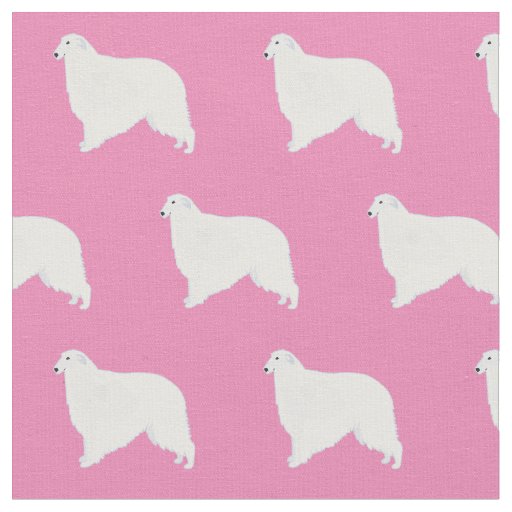 Borzoi Dog Basic Breed Silhouette Fabric