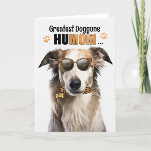Borzoi Dog Best HuMOM Ever Mother's Day Holiday Card