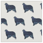 Borzoi Dog Black Watercolor Silhouette Fabric