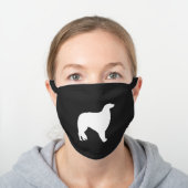 Borzoi Dog Breed Silhouette Black Cotton Face Mask (Worn)