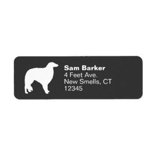 Borzoi Dog Breed Silhouette Return Address Labels
