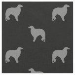 Borzoi Dog Breed Silhouettes Patterned Fabric