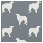Borzoi Dog Breed Silhouettes Patterned Fabric