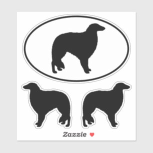 Borzoi Dog Breed Silhouettes Vinyl Sticker Set