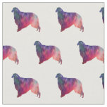 Borzoi Dog Geometric Pattern Silhouette Pink Fabric