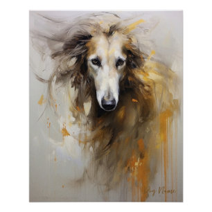 Borzoi dog in the wind 003 - Yacobsen Derosana Poster