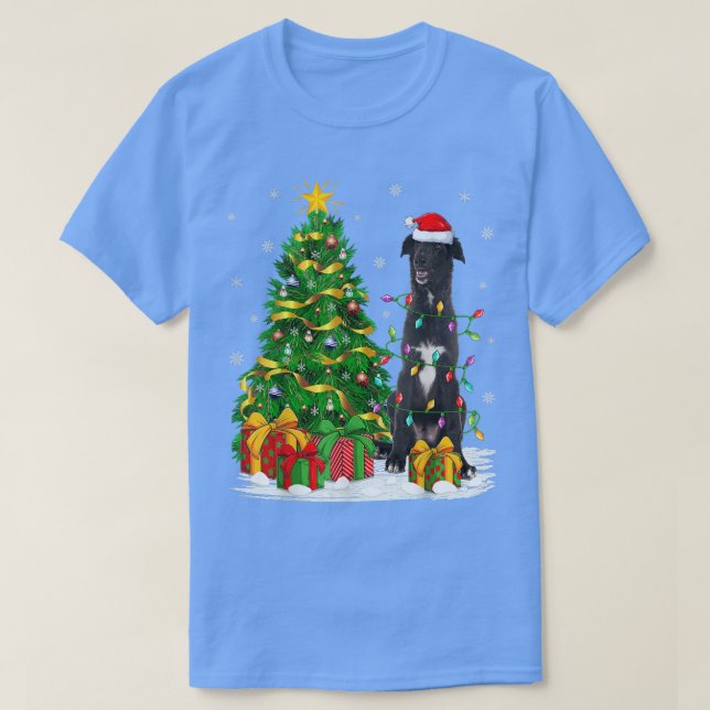 Borzoi Dog Lover Xmas Tree Santa Borzoi Christmas3 T-Shirt (Design Front)