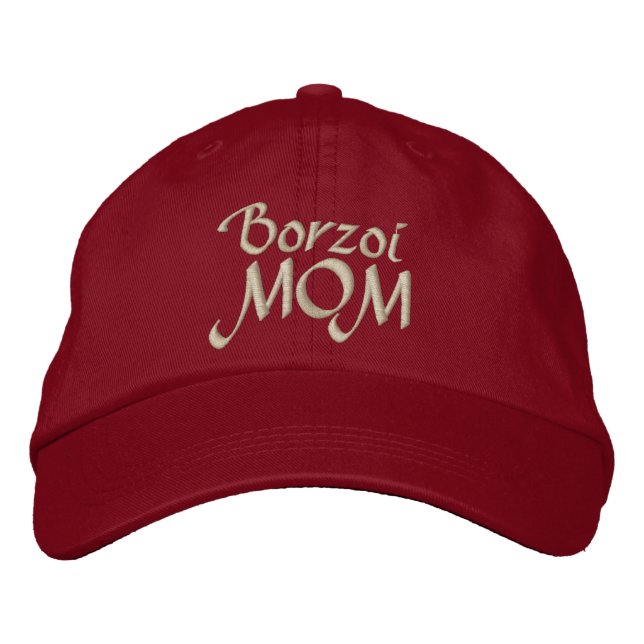 Borzoi Dog MOM Embroidered Baseball Hat (Front)