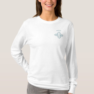 Borzoi Dog MOM Embroidered Long Sleeve T-Shirt