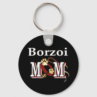 Borzoi Dog MOM Keychain