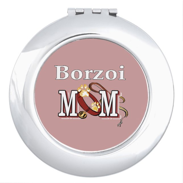 Borzoi Dog MOM Makeup Mirror (Front)