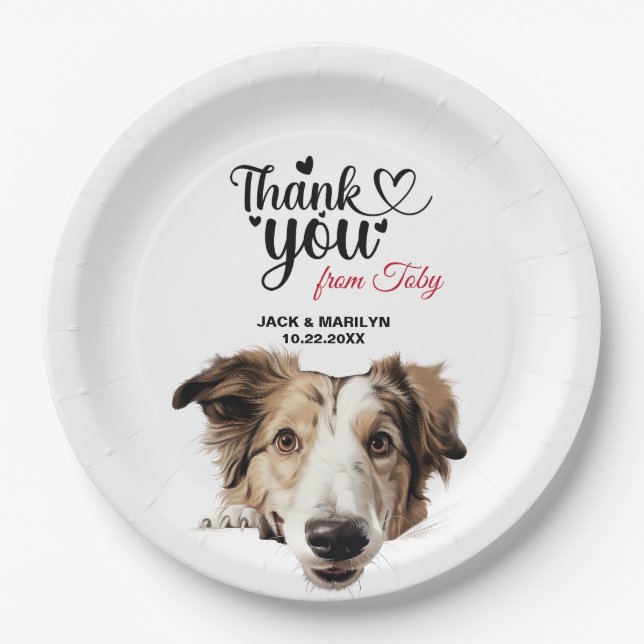 Borzoi Dog Paper Plates (Front)
