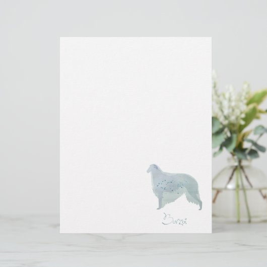 Borzoi Dog Watercolor Design (Standing Front)