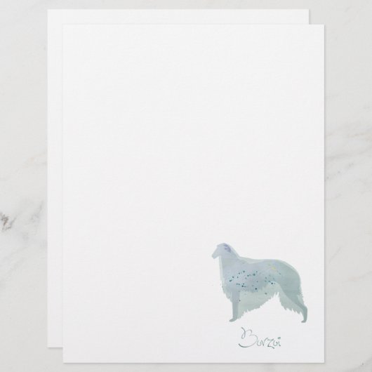 Borzoi Dog Watercolor Design (Front/Back)