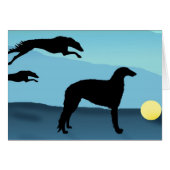 Borzoi Dogs Chasing Ball (Front Horizontal)