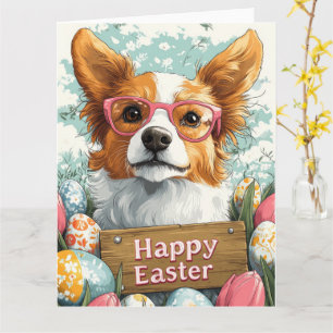 Borzoi Easter Eggs Card