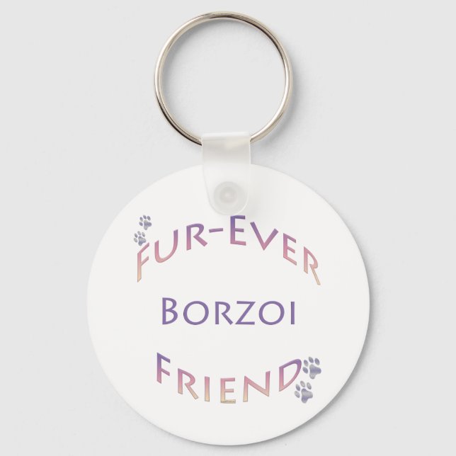 Borzoi Furever Keychain (Front)