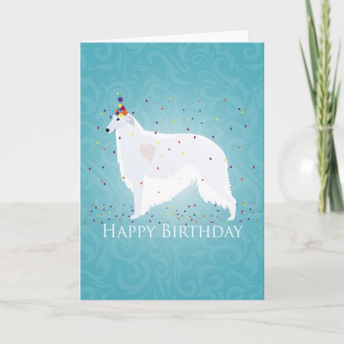 Borzoi Happy Birthday Design Card