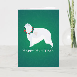 Borzoi Happy Holidays Design Holiday Card