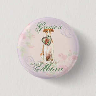Borzoi Heart Mom Pinback Button