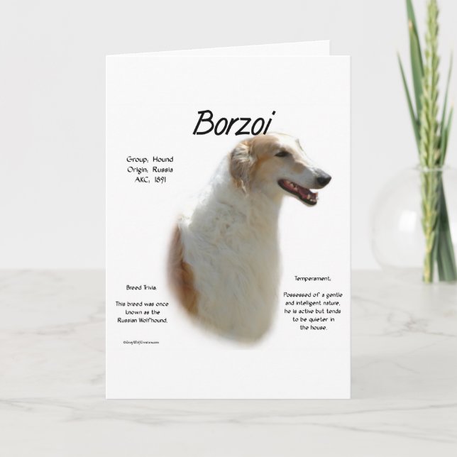 Borzoi History Design Holiday Card (Front)