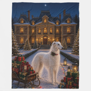 Borzoi Holiday Fleece Blanket