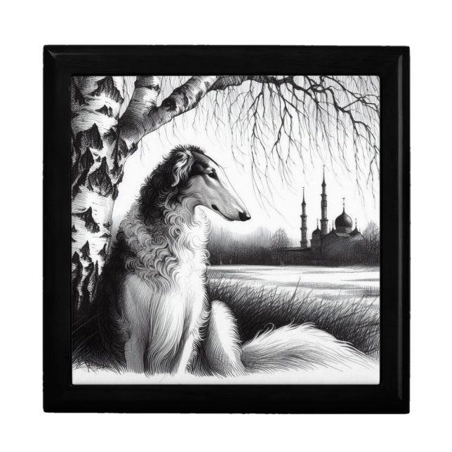 Borzoi In The Field Ink Gift Box (Front)