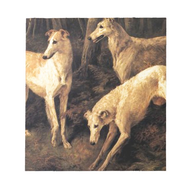 Borzoi In The Forest Notepad (Front)