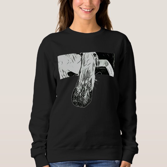 BORZOI MEME LONG NOSE DOG SWEATSHIRT (Front)