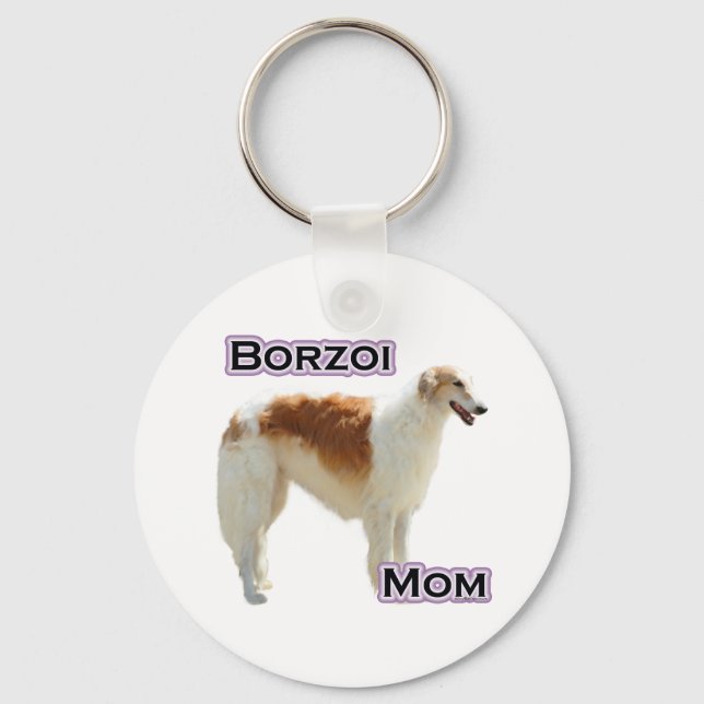 Borzoi Mom 4 - Keychain (Front)